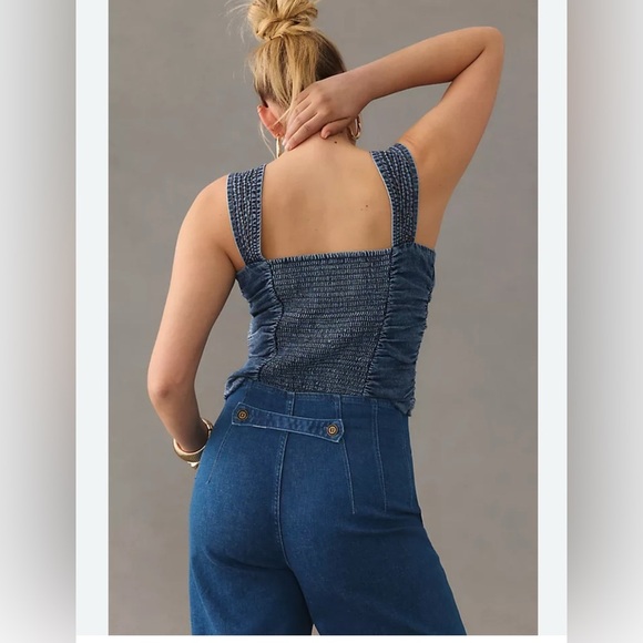 PILCRO ANTHROPOLOGIE Ruched Square-Neck Top S - Picture 4 of 10